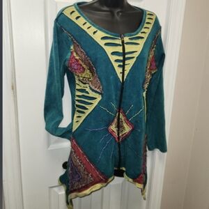 Leopards & Roses Zipper Top